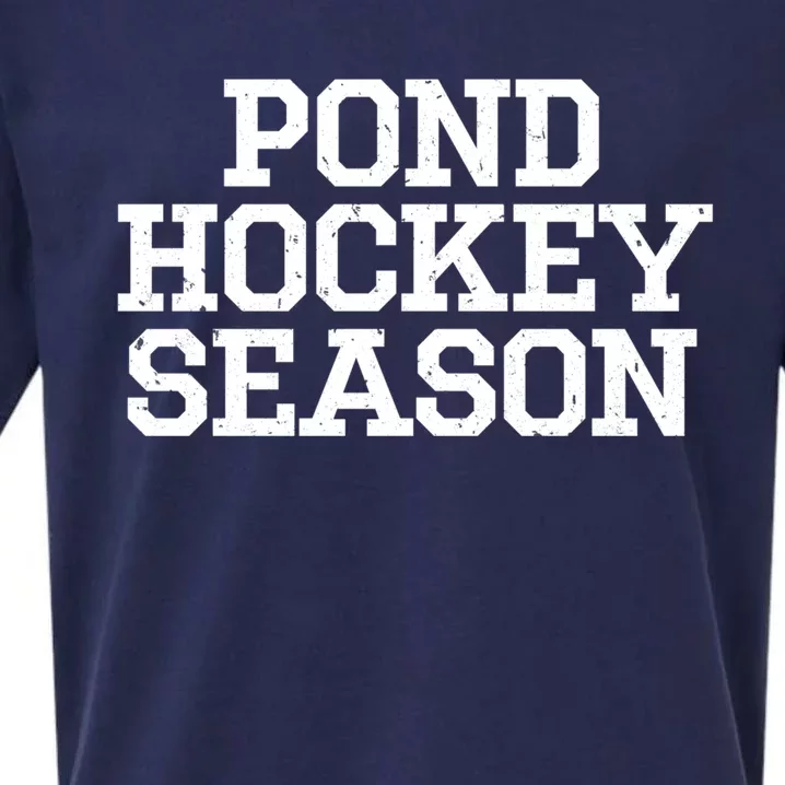 Pond Hockey Season Gift Sueded Cloud Jersey T-Shirt