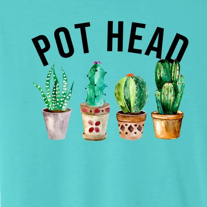 Pot Head Succulent Plant Lover Gift Funny Gardening Plant ChromaSoft Performance T-Shirt