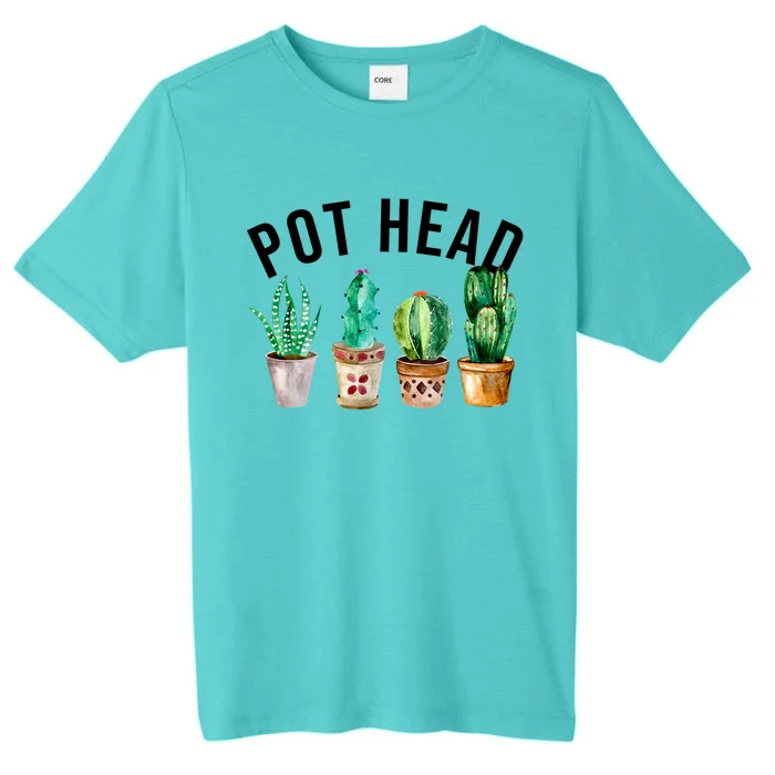 Pot Head Succulent Plant Lover Gift Funny Gardening Plant ChromaSoft Performance T-Shirt