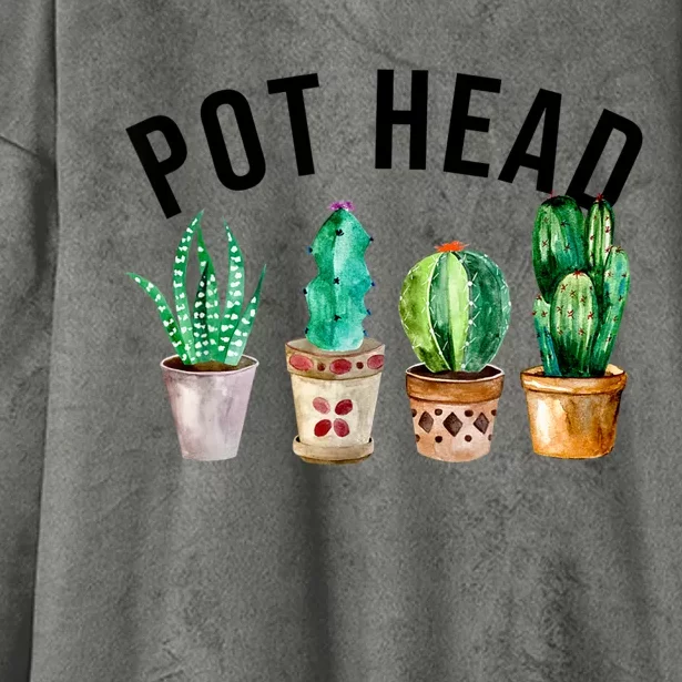 Pot Head Succulent Plant Lover Gift Funny Gardening Plant Hooded Wearable Blanket