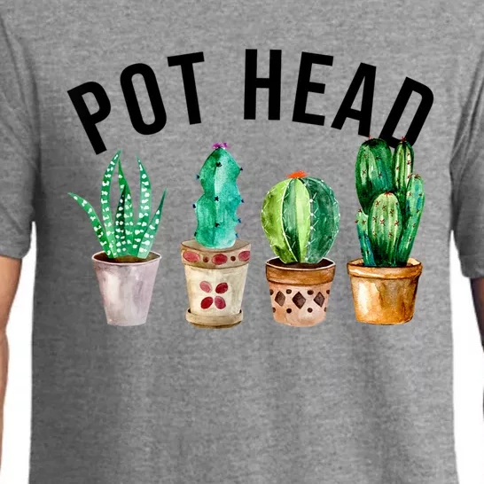 Pot Head Succulent Plant Lover Gift Funny Gardening Plant Pajama Set