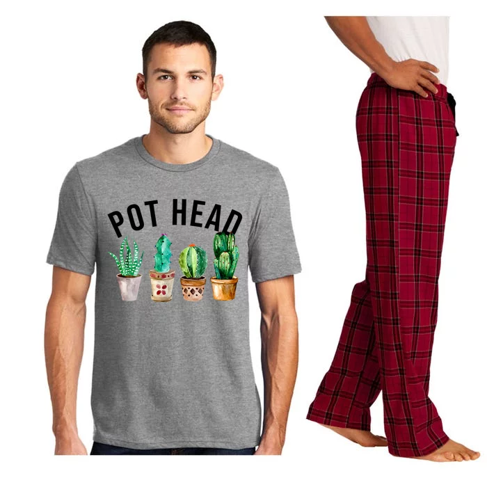 Pot Head Succulent Plant Lover Gift Funny Gardening Plant Pajama Set