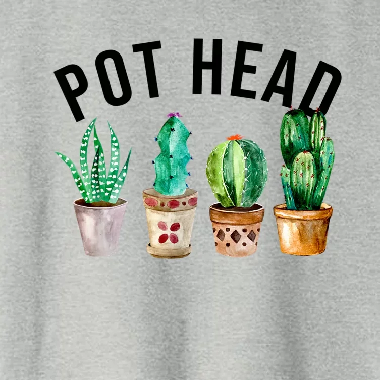 Pot Head Succulent Plant Lover Gift Funny Gardening Plant Women's Crop Top Tee