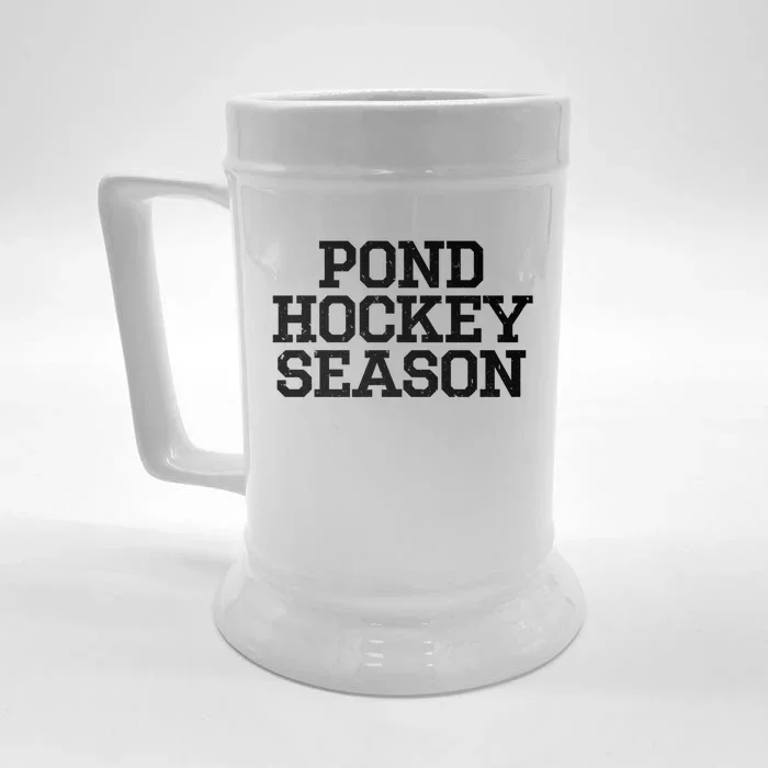 Pond Hockey Season Gift Front & Back Beer Stein