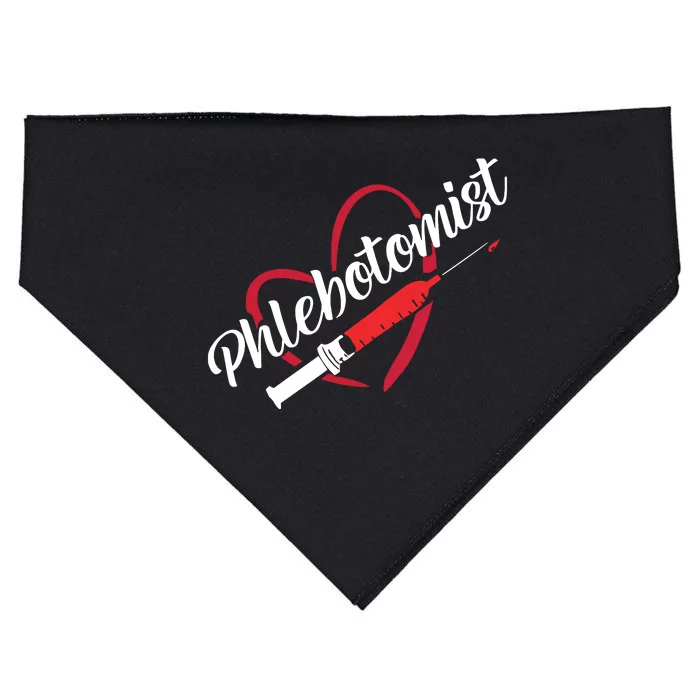 Phlebotomist Heart Syringe Veins Phlebotomy Technician USA-Made Doggie Bandana