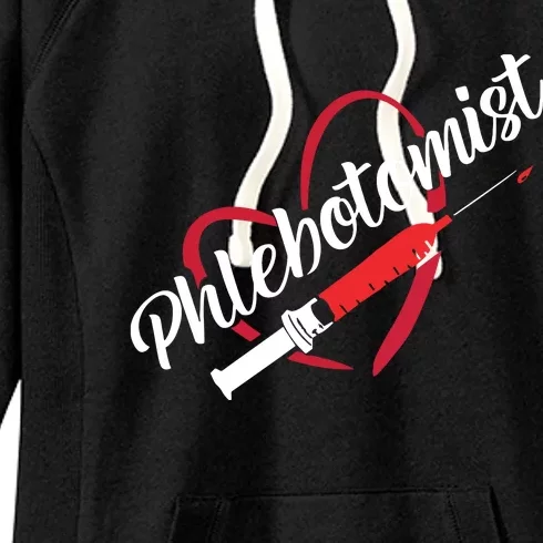 Phlebotomist Heart Syringe Veins Phlebotomy Technician Women's Fleece Hoodie