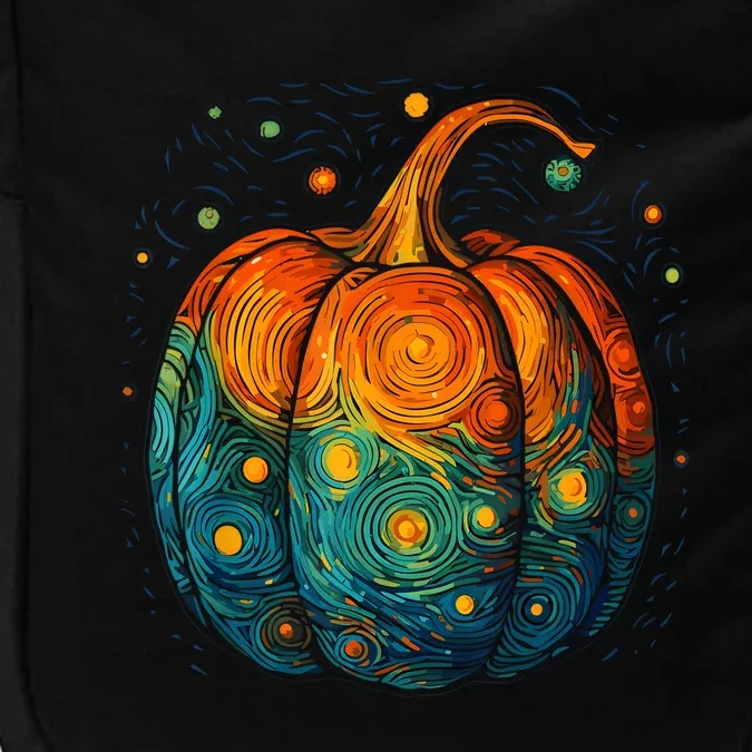 Pumpkin Halloween Starry Night Van Gogh Aesthetic Painting Impact Tech Backpack