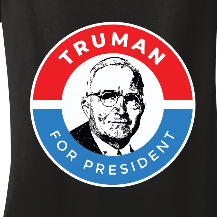 President Harry S Truman Independence Missouri Women's V-Neck T-Shirt