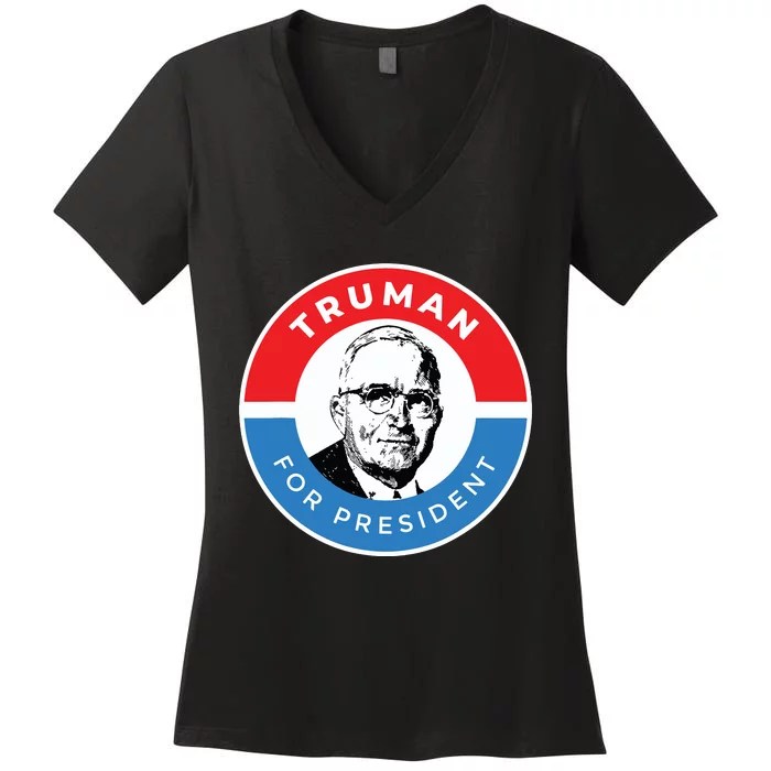 President Harry S Truman Independence Missouri Women's V-Neck T-Shirt