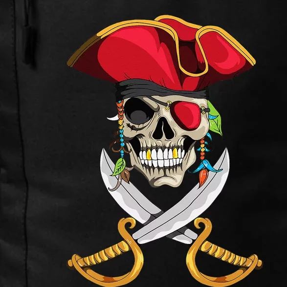 Pirate Head Skull With Pirate Hat Crossed Sword Daily Commute Backpack