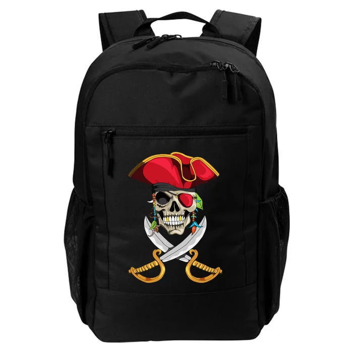 Pirate Head Skull With Pirate Hat Crossed Sword Daily Commute Backpack