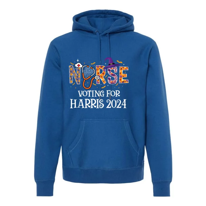 Political Halloween Spooky Nurse Voting For Harris 2024 Premium Hoodie