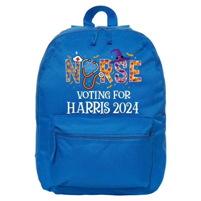 Political Halloween Spooky Nurse Voting For Harris 2024 16 in Basic Backpack