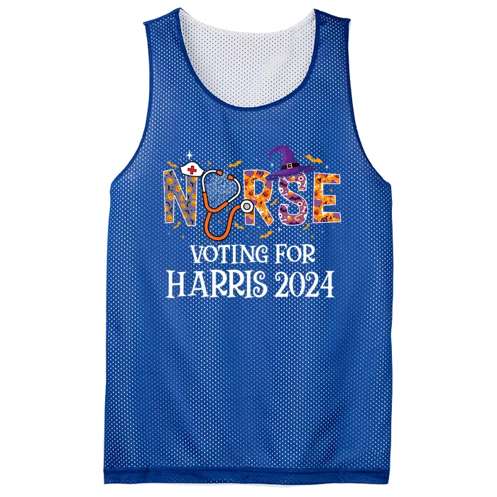 Political Halloween Spooky Nurse Voting For Harris 2024 Mesh Reversible Basketball Jersey Tank