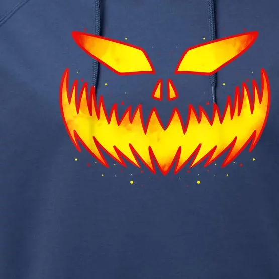 Pumpkin Halloween Shirts For Jack O Lantern Face Performance Fleece Hoodie