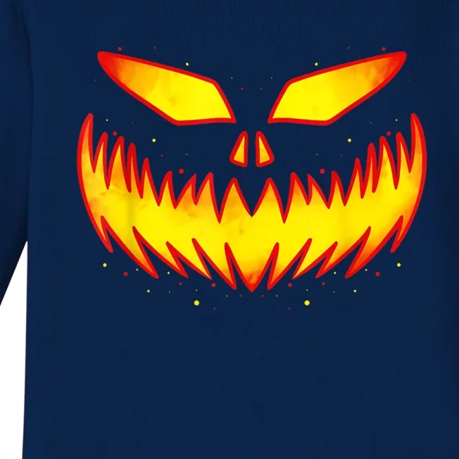 Pumpkin Halloween Shirts For Jack O Lantern Face Baby Long Sleeve Bodysuit