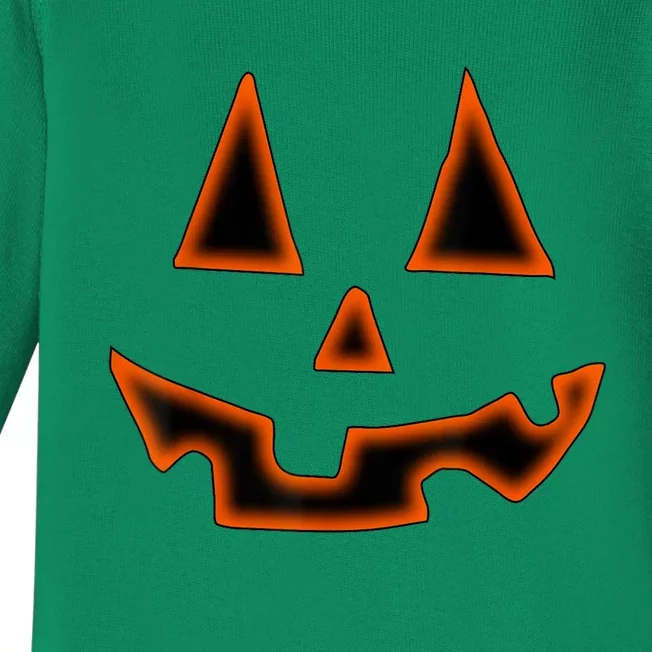 Pumpkin Halloween Shirts For Jack O Lantern Face Baby Long Sleeve Bodysuit