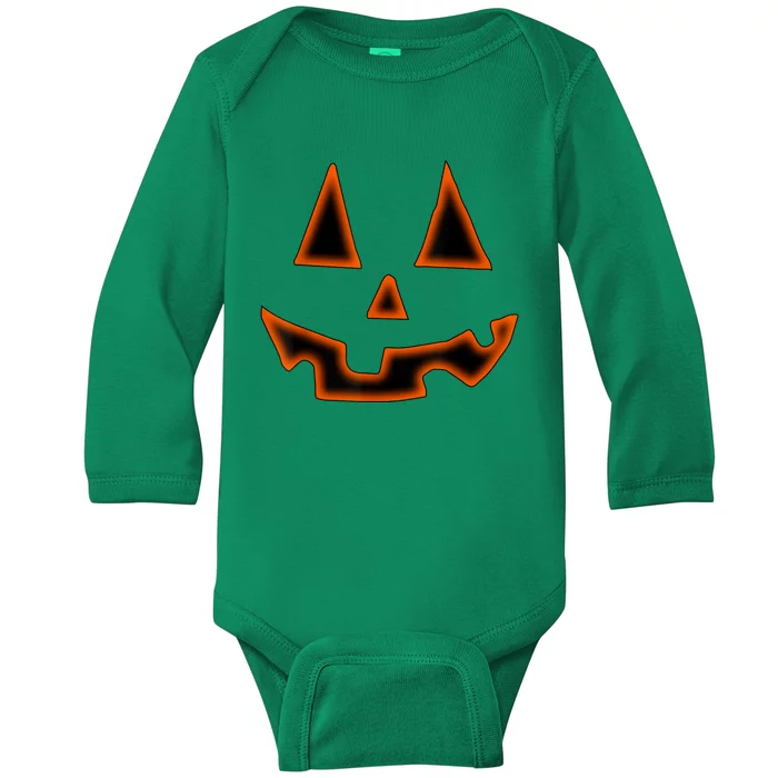 Pumpkin Halloween Shirts For Jack O Lantern Face Baby Long Sleeve Bodysuit