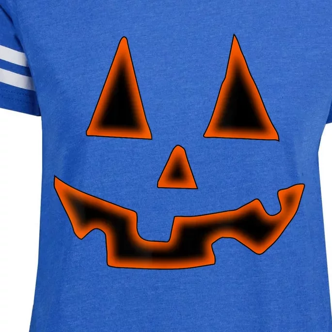 Pumpkin Halloween Shirts For Jack O Lantern Face Enza Ladies Jersey Football T-Shirt