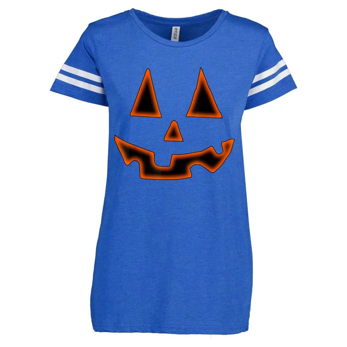 Pumpkin Halloween Shirts For Jack O Lantern Face Enza Ladies Jersey Football T-Shirt