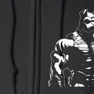 Pup Heroes Series Bulldog V 2 Bw Full Zip Hoodie