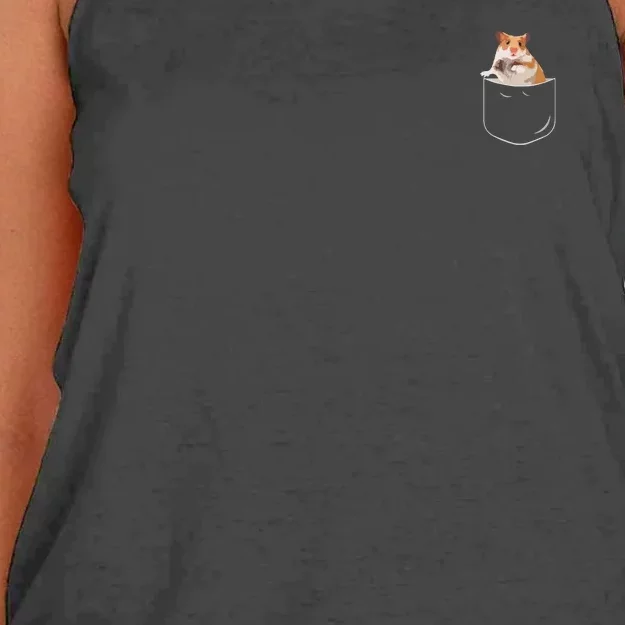 Pocket Hamster Shirts Funny Hamster In Pocket Gift Women's Knotted Racerback Tank