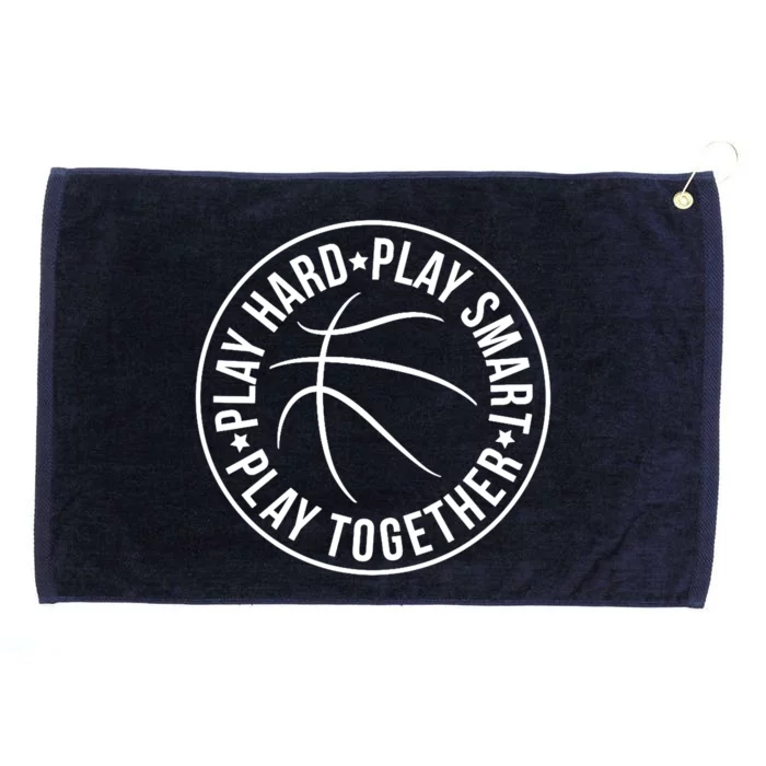 Play Hard Smart Together Basketball Team Motto Logo Premium Grommeted Golf Towel