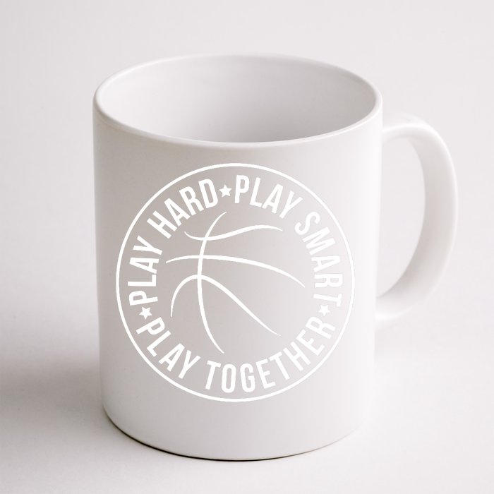 Play Hard Smart Together Basketball Team Motto Logo Premium Front & Back Coffee Mug