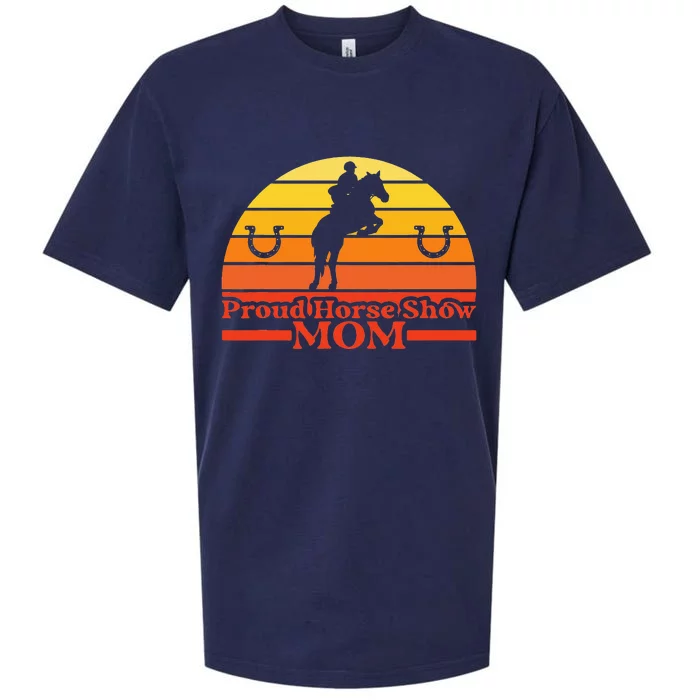 Proud Horse Show Mom Funny Horse Lover Horse Mom Equestrian Sueded Cloud Jersey T-Shirt