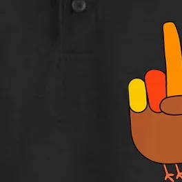 Peace Hand Sign Thankful Turkey Thanksgiving Dry Zone Grid Performance Polo