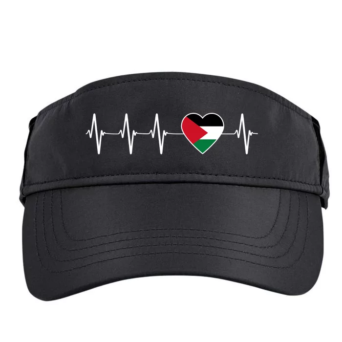 Palestinian Heartbeat Support I Love Palestine Flag Gift Adult Drive Performance Visor