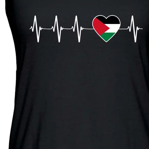 Palestinian Heartbeat Support I Love Palestine Flag Gift Ladies Essential Flowy Tank