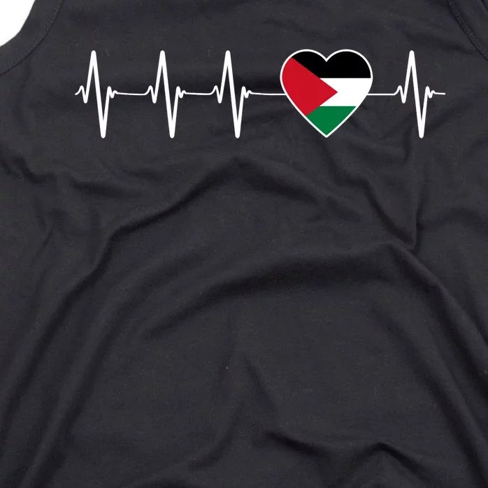 Palestinian Heartbeat Support I Love Palestine Flag Gift Tank Top