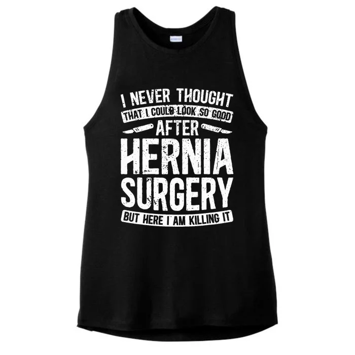 Post Hernia Surgery Recovery Funny Hernia Repair Recovery Ladies Tri-Blend Wicking Tank