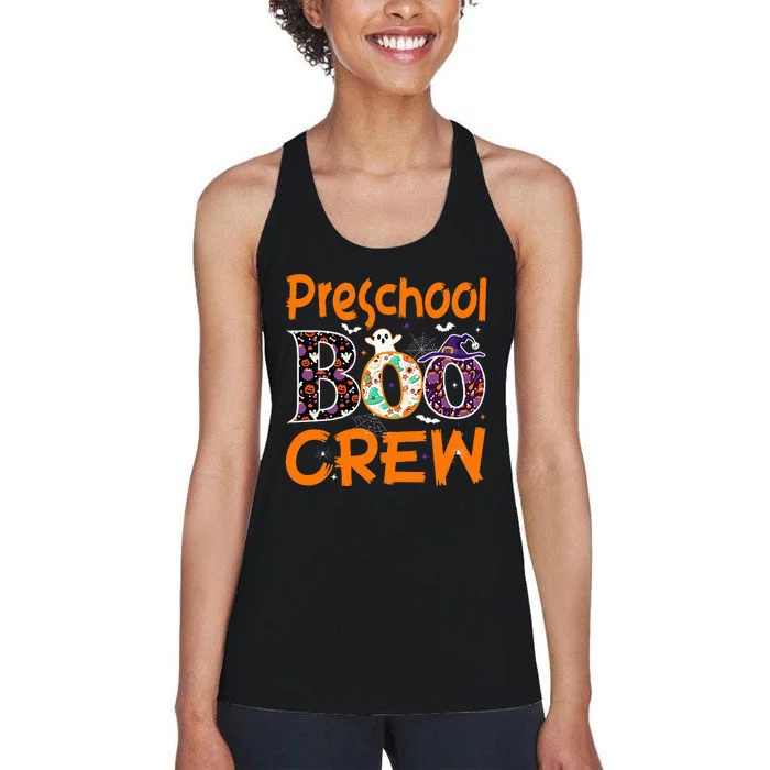 Preschool Halloween Teacher Boo Crew Funny Cute Spooky Classroom Women's Racerback Tank