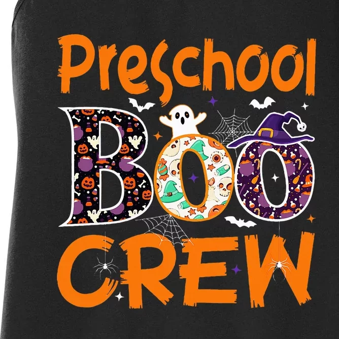 Preschool Halloween Teacher Boo Crew Funny Cute Spooky Classroom Women's Racerback Tank