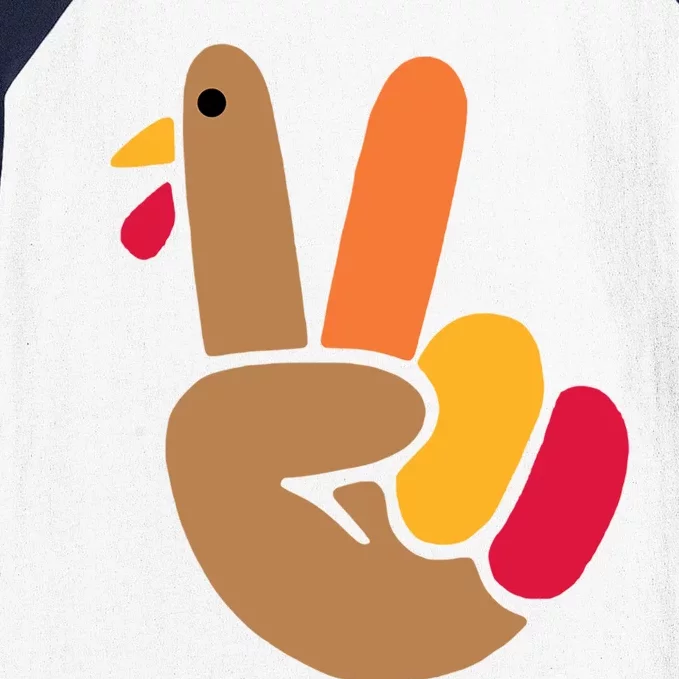 Peace Hand Turkey Design For Ugly Thanksgiving Sweater Idea Gift Baseball Sleeve Shirt