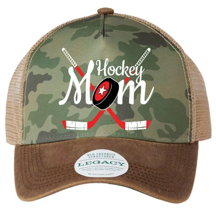 Playing Hockey Team Player Cool Mom Gift Hockey Mom Gift Legacy Tie Dye Trucker Hat