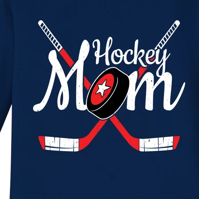 Playing Hockey Team Player Cool Mom Gift Hockey Mom Gift Baby Long Sleeve Bodysuit