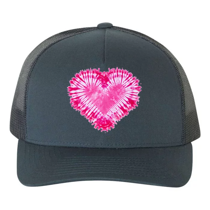 Pink Heart Tie Dye Valentines Day Yupoong Adult 5-Panel Trucker Hat