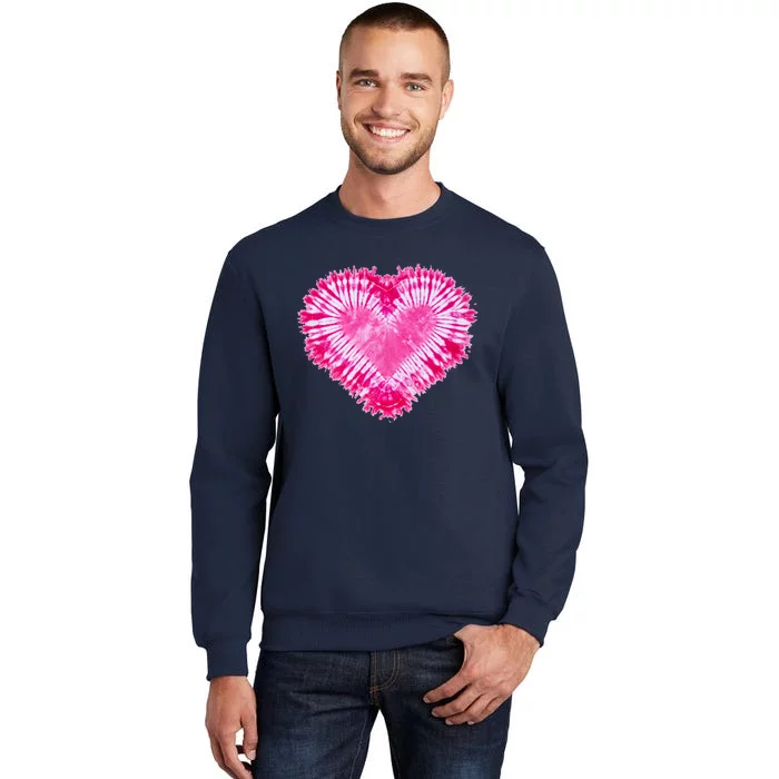 Pink Heart Tie Dye Valentines Day Sweatshirt