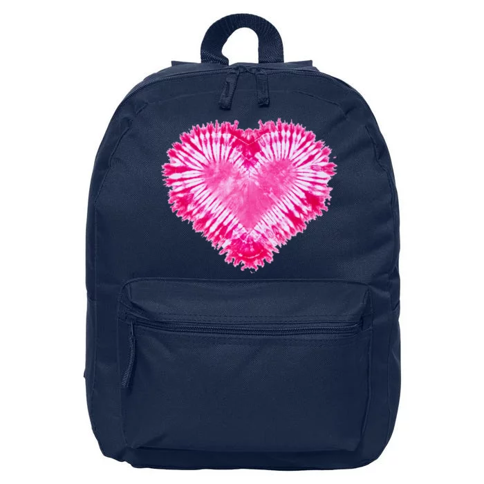 Pink Heart Tie Dye Valentines Day 16 in Basic Backpack