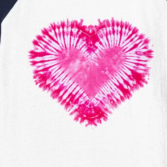 Pink Heart Tie Dye Valentines Day Baseball Sleeve Shirt