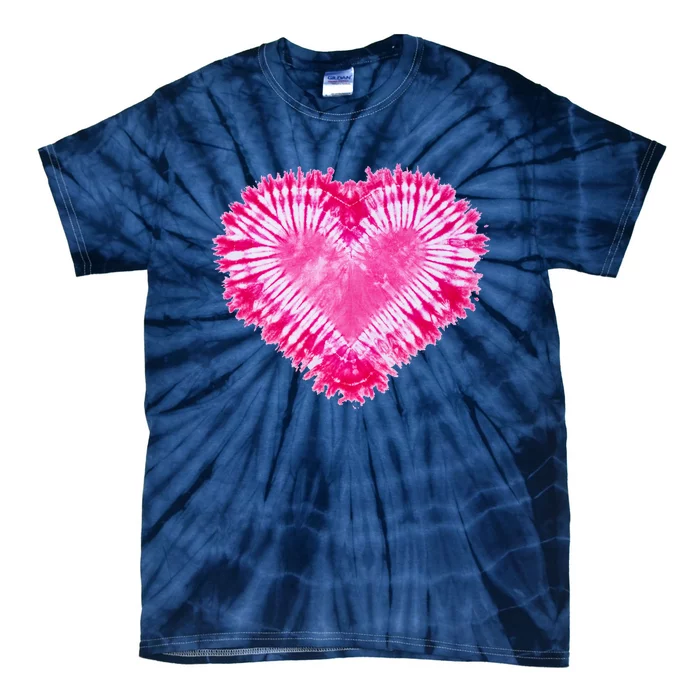 Pink Heart Tie Dye Valentines Day Tie-Dye T-Shirt