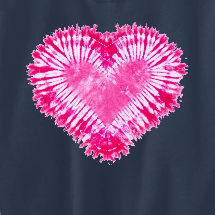 Pink Heart Tie Dye Valentines Day Kids Sweatshirt