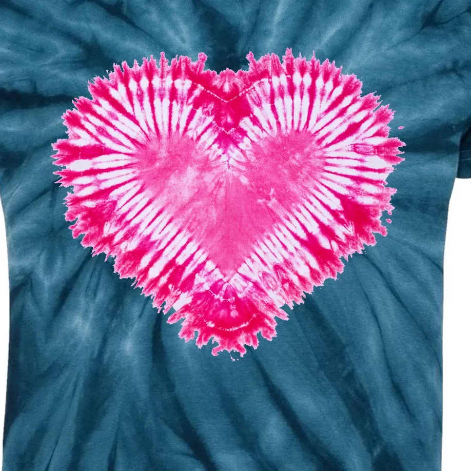 Pink Heart Tie Dye Valentines Day Kids Tie-Dye T-Shirt