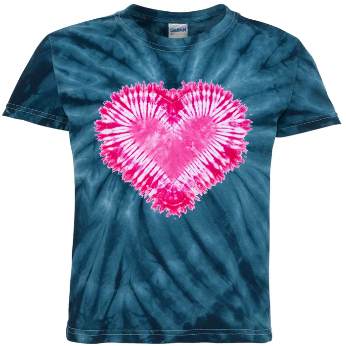 Pink Heart Tie Dye Valentines Day Kids Tie-Dye T-Shirt