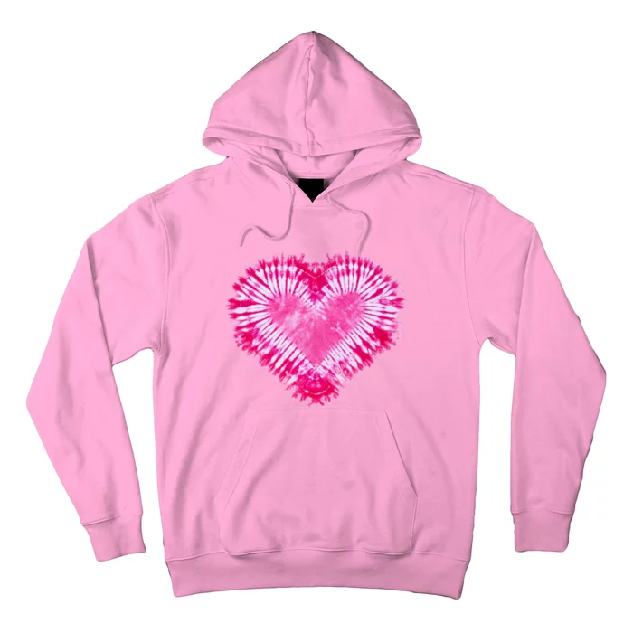 Pink Heart Tie Dye Valentines Day Hoodie