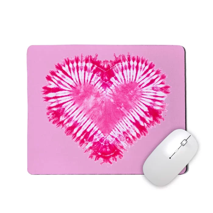 Pink Heart Tie Dye Valentines Day Mousepad