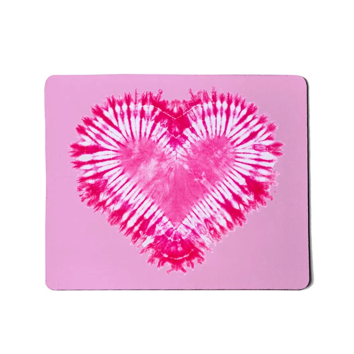 Pink Heart Tie Dye Valentines Day Mousepad